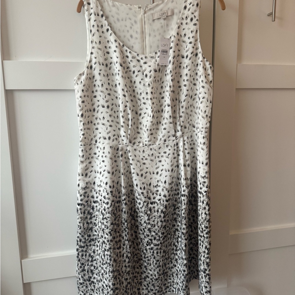 LOFT Monochrome Sleeveless Midi Dress